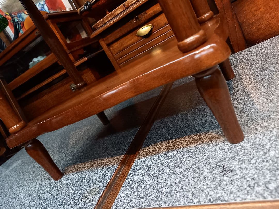 1970's　ヴィンテージ　コロニアル　ウッド　サイド　オープン　ラック　２段