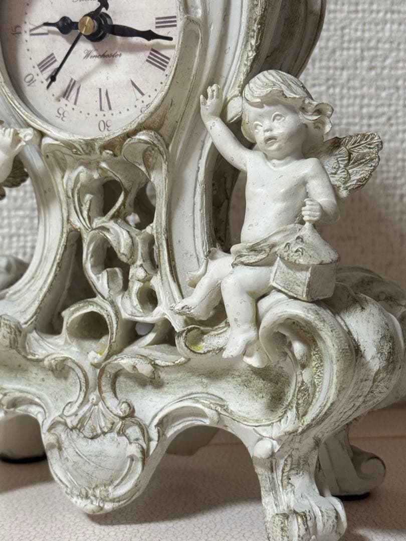 Richard Ward ロココアンティーク天使の彫刻付き置時計