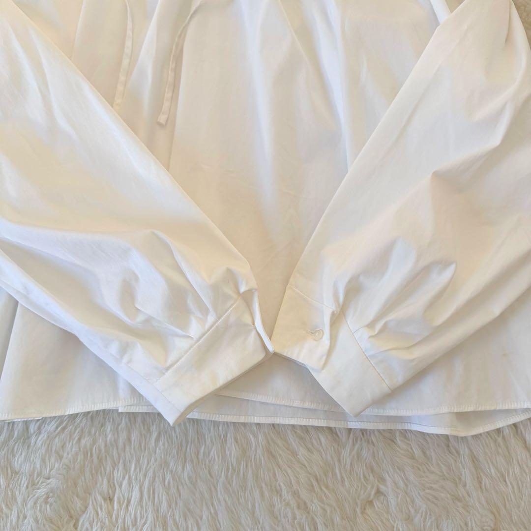 トゥモローランドコレクション　コットン混　シャツ　ブラウス　ギャザー　M