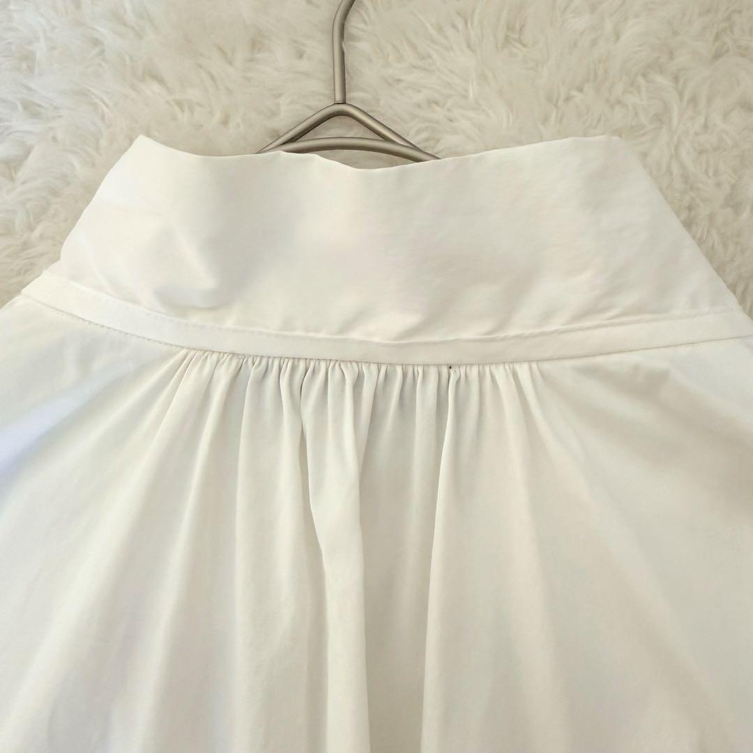 トゥモローランドコレクション　コットン混　シャツ　ブラウス　ギャザー　M