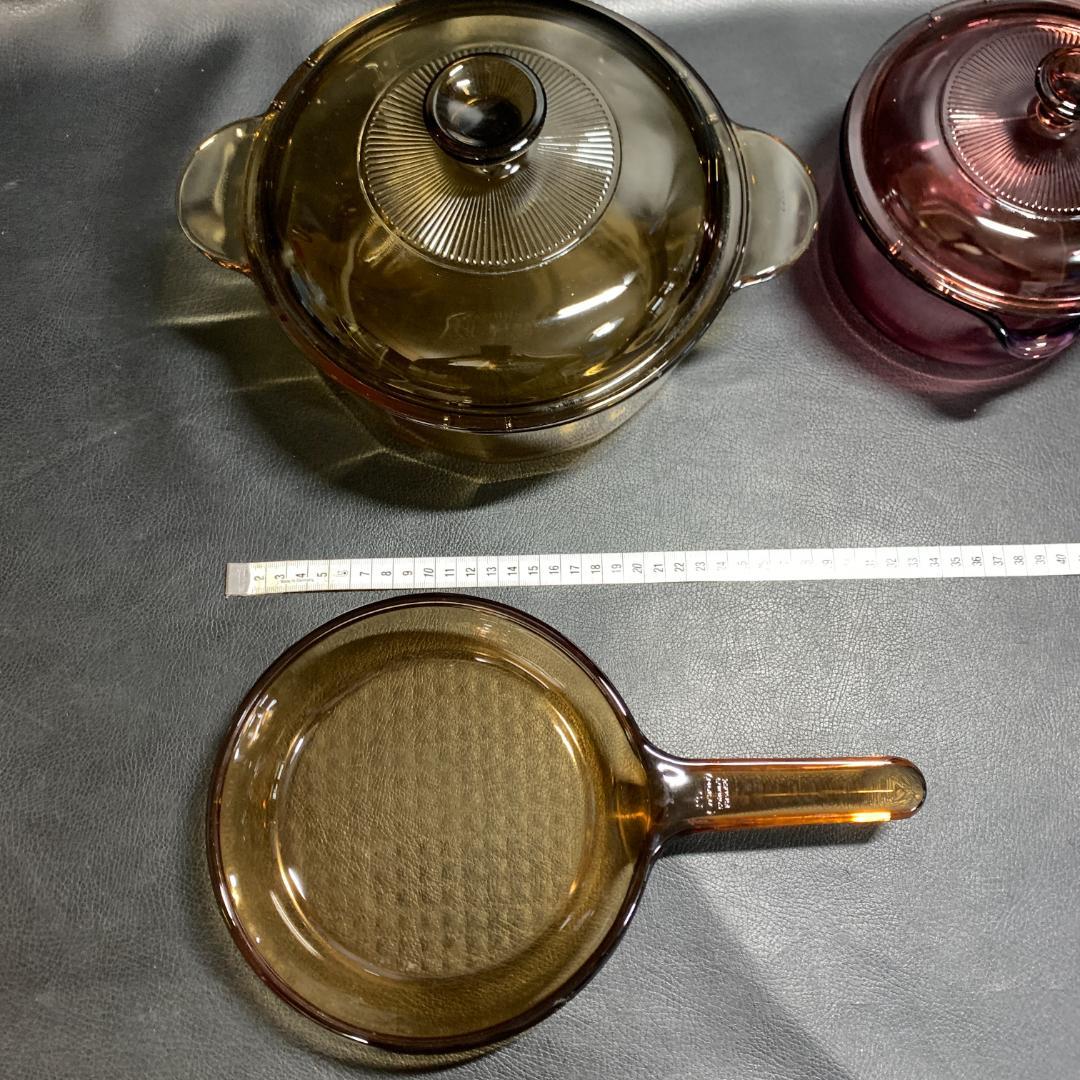 ビジョン　クランベリー　片手鍋　フライパン　パイレックス鍋 3点セット