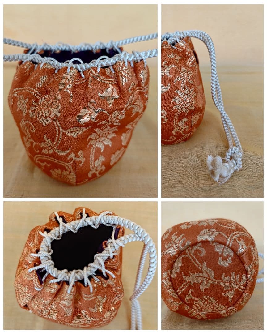 絵瀬戸肩衝胴締茶入 二重蔓牡丹唐草金補修済 茶道具 古瀬戸茶入 桐箱入