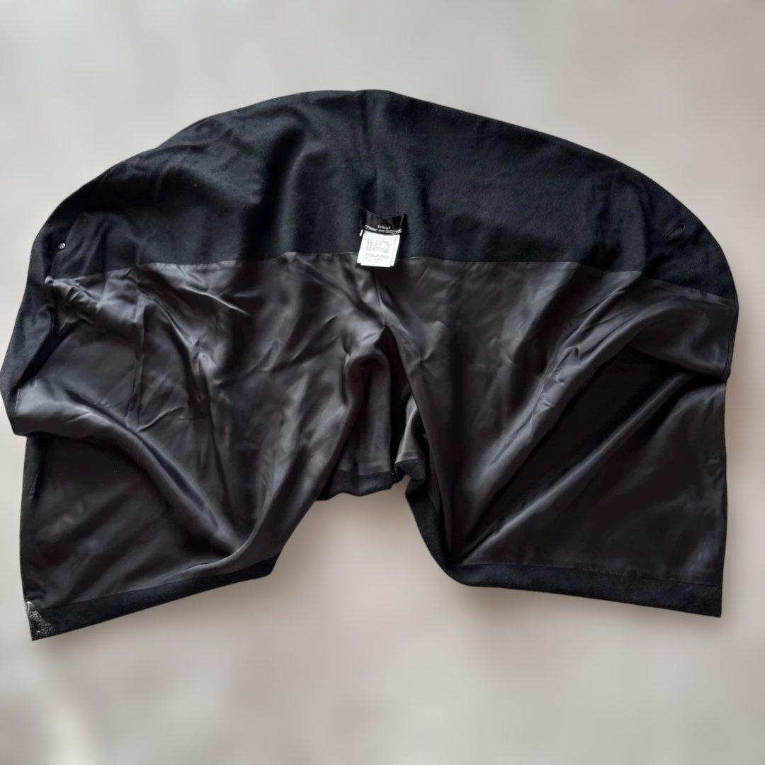 ビンテージ【カシミヤ100%】トリココムデギャルソン　変形ポンチョ　黒　丸襟