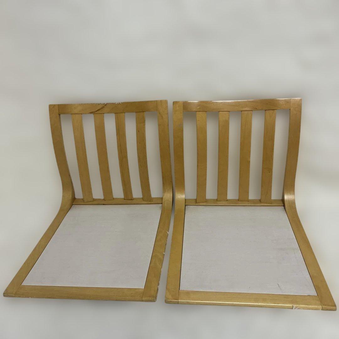 木製座椅子 4脚セット　格子 和座敷 昭和レトロ