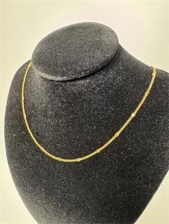 日本製K18ゴールドチェーンネックレス ビーズ2.2g