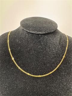 日本製K18ゴールドチェーンネックレス ビーズ2.2g