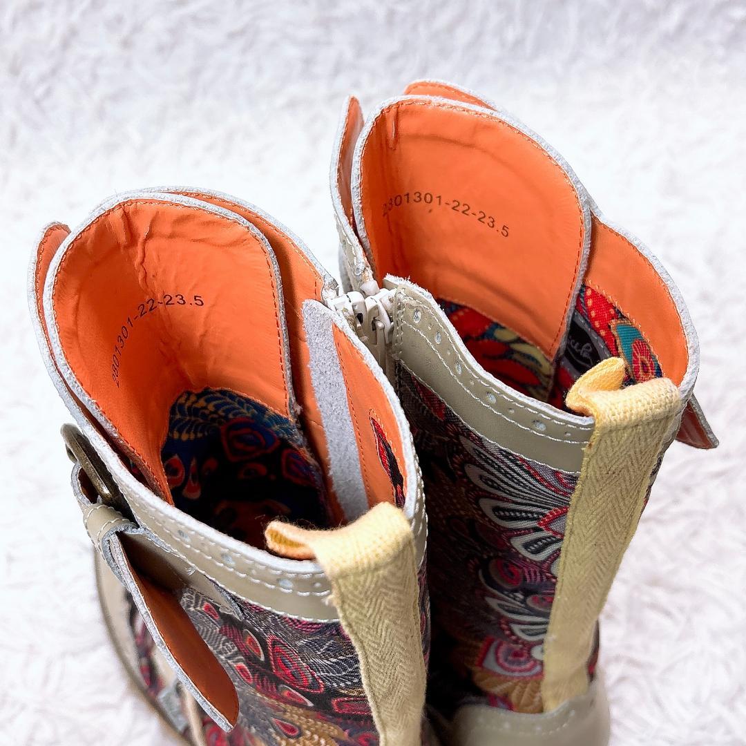 大人気完売品【未使用極美品】ヨースケ レースアップブーツ サイドジップ 23.5