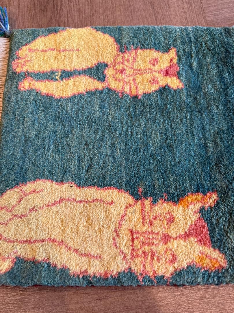 ペルシャギャッベ (ギャベ) チェアマット 43x41cm ギャッベ ラグ