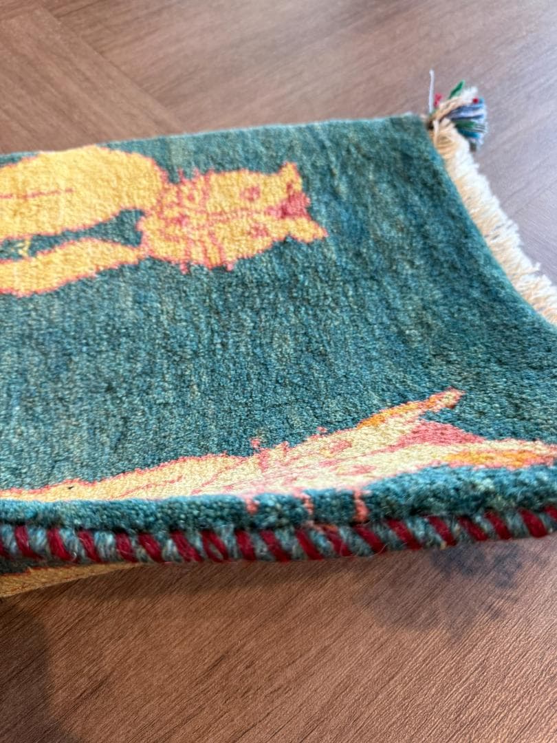 ペルシャギャッベ (ギャベ) チェアマット 43x41cm ギャッベ ラグ