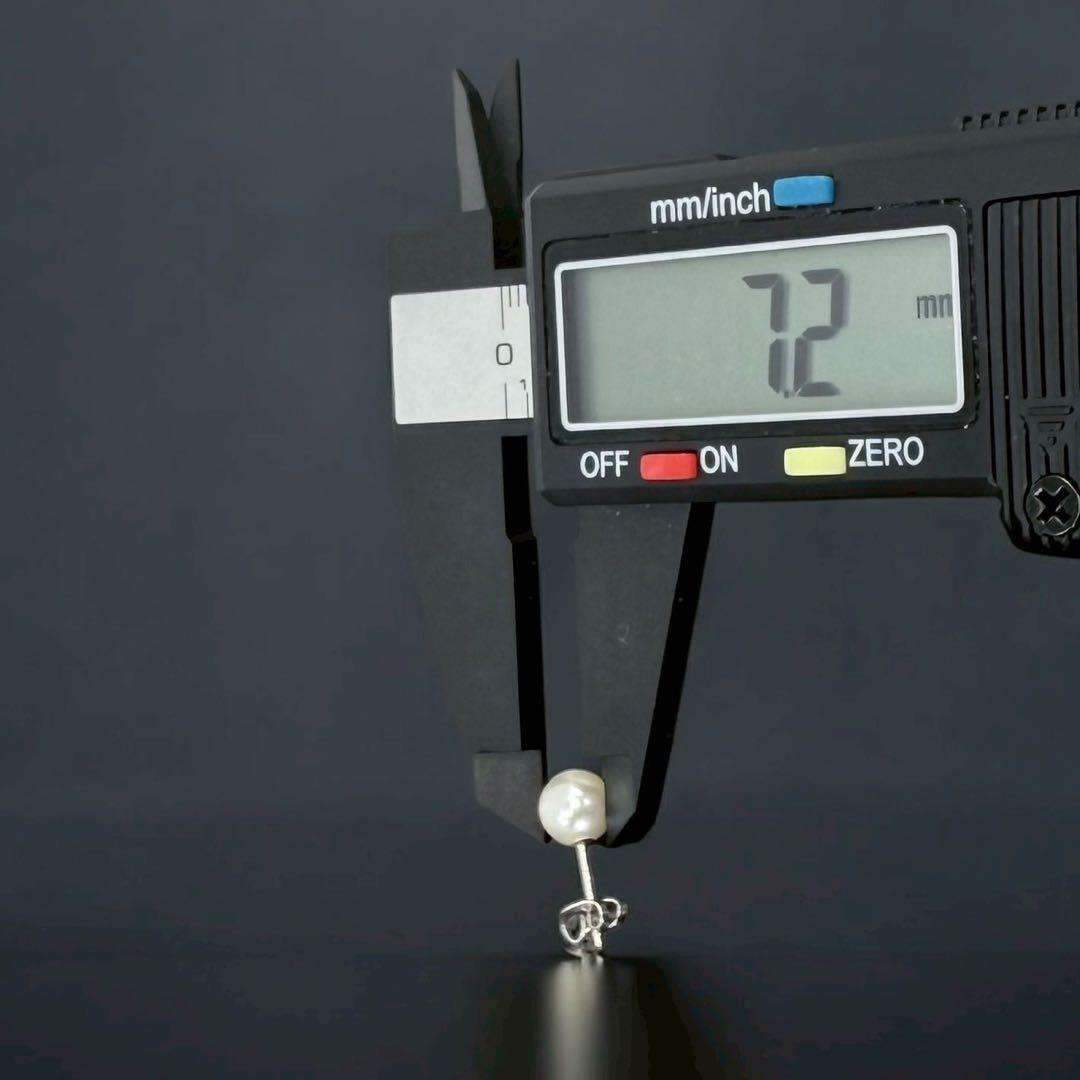 【極上】タサキ　アコヤ　K18 WG 本真珠　パール　ピアス　片耳　7.2mm