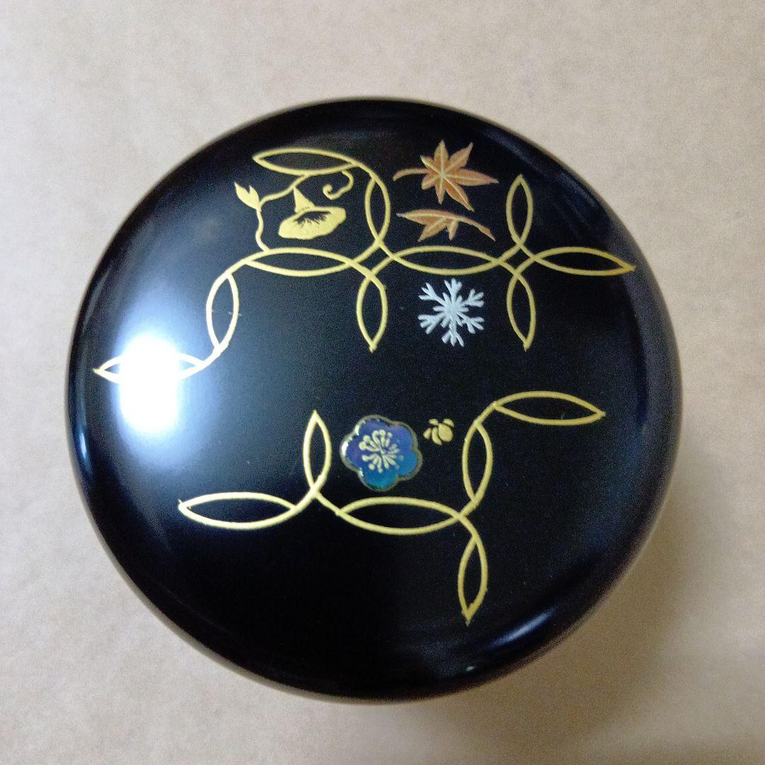 茶道具　大棗四季七宝蒔絵溜塗
