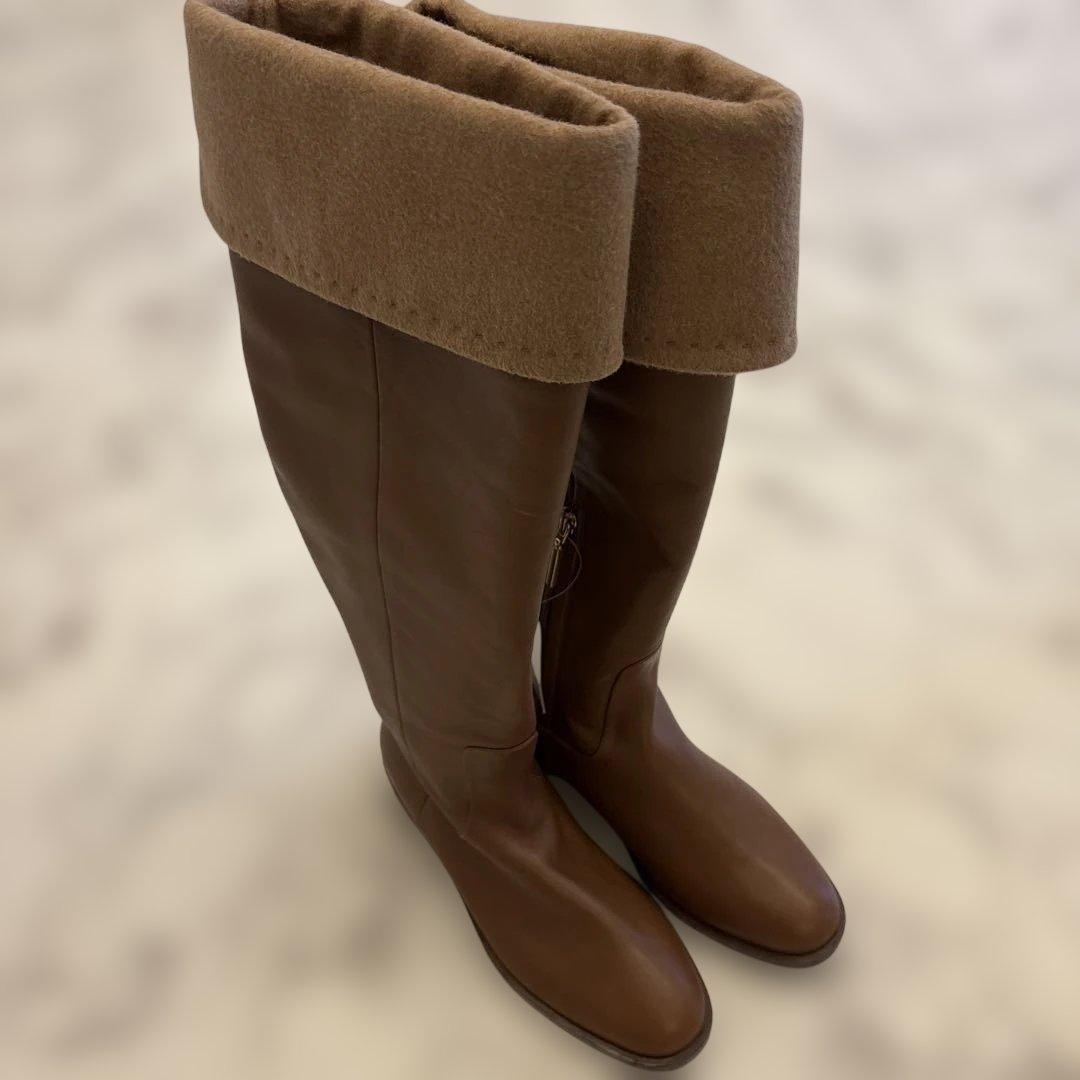 【未使用】MaxMara マックスマーラ 牛革　ラムレザー　ロングブーツ