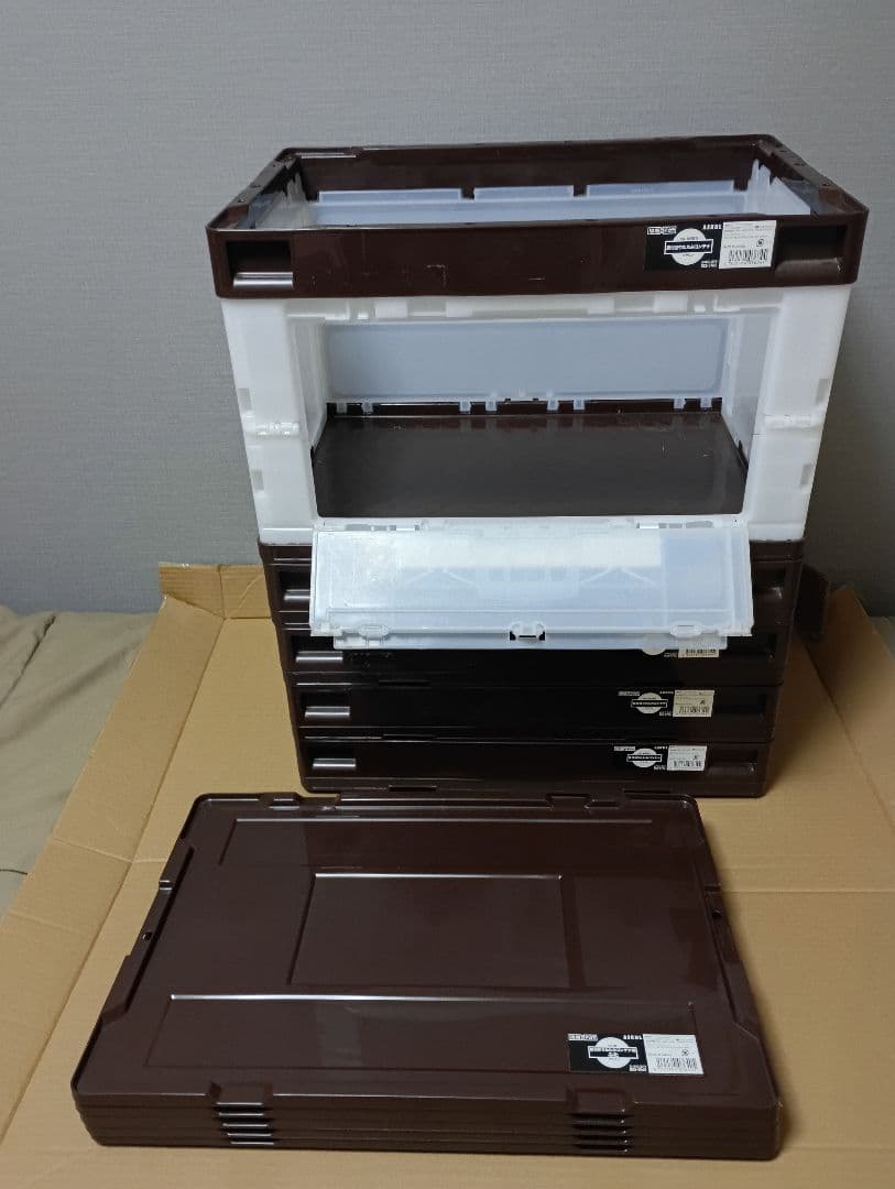 中古④　5個セット　折りたたみコンテナ　50L 長辺扉付　蓋あり