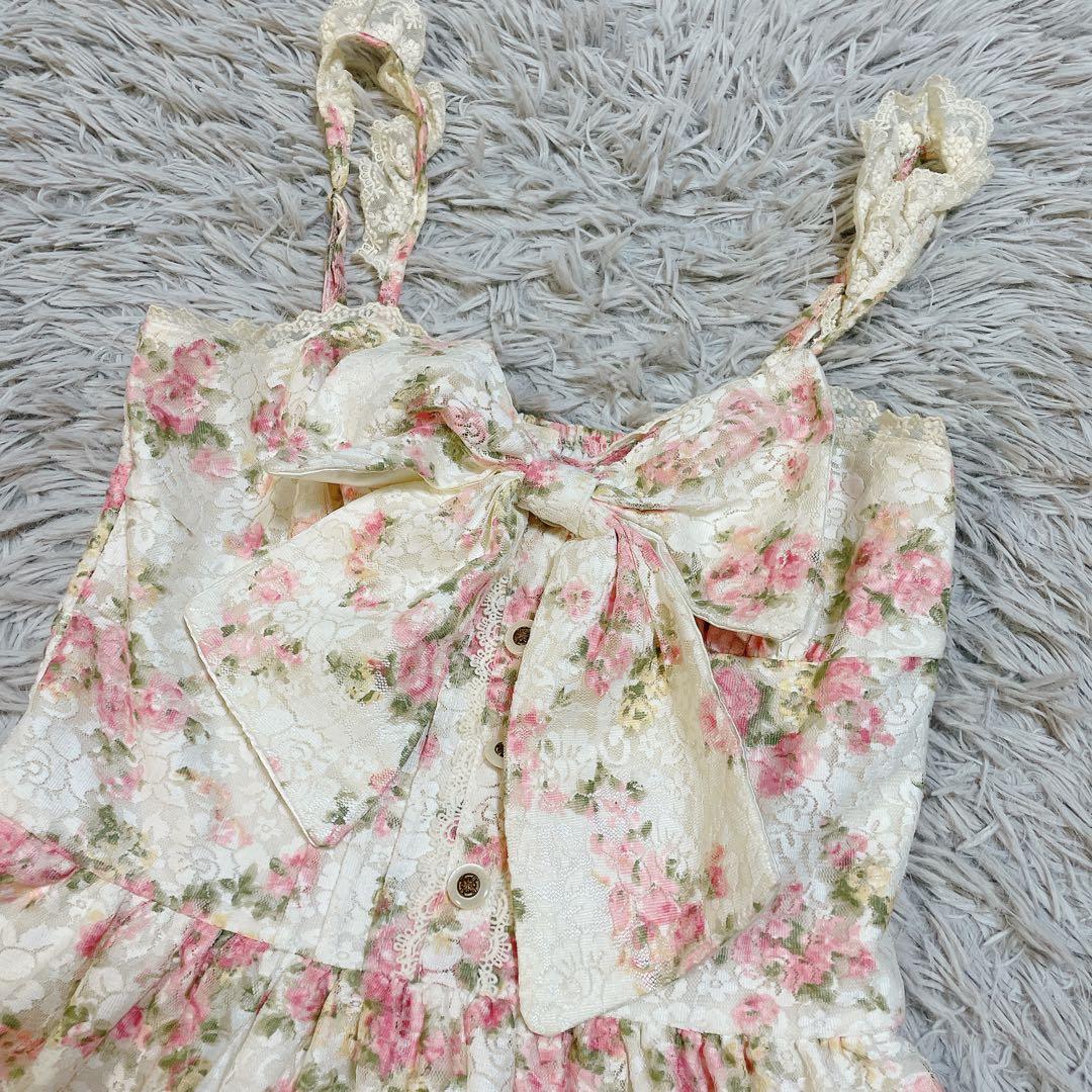 LIZ LISA リズリサ 花柄 レース チュニック ワンピース リボン 美品