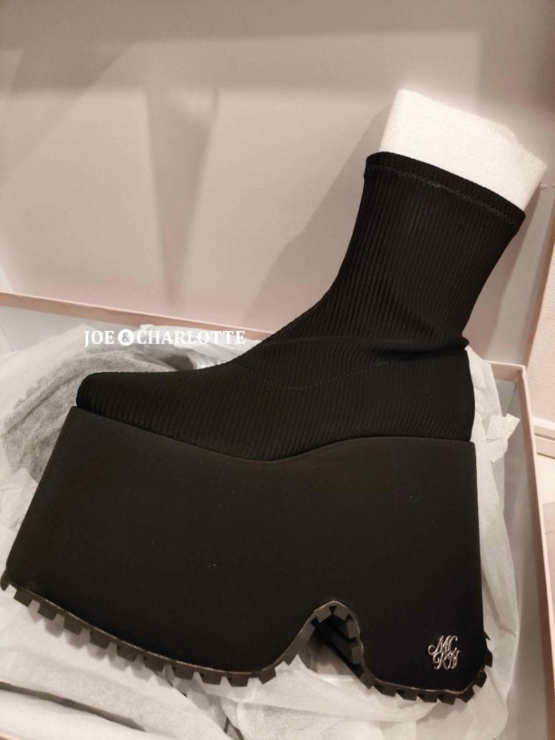 ミシェルマカロン michell macaron 厚底ストレッチショートブーツM