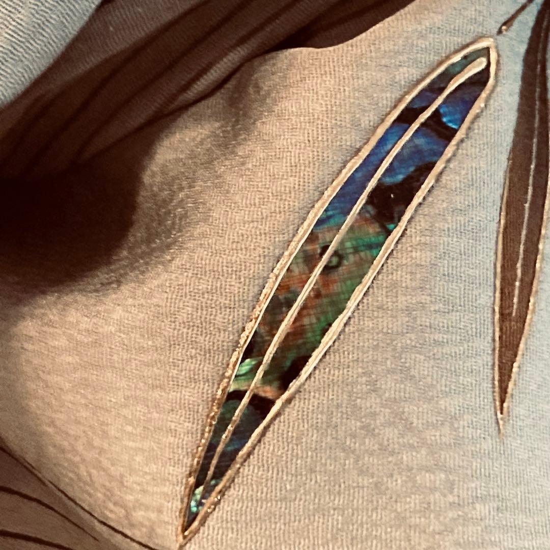 靖 122720宅　螺鈿小紋　竹　袷　着物