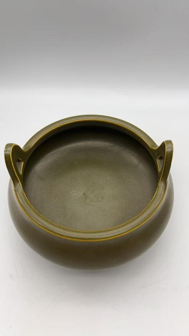 清乾隆時代 【大清乾隆年製】在銘 茶葉末釉三足香炉 【旧家蔵出し(Y-4)