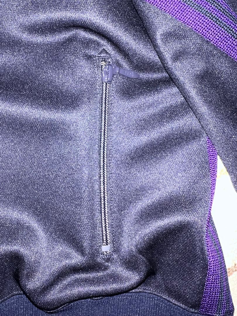 美品needles トラックジャケット　黒×紫　ニードルス　トラックトップ