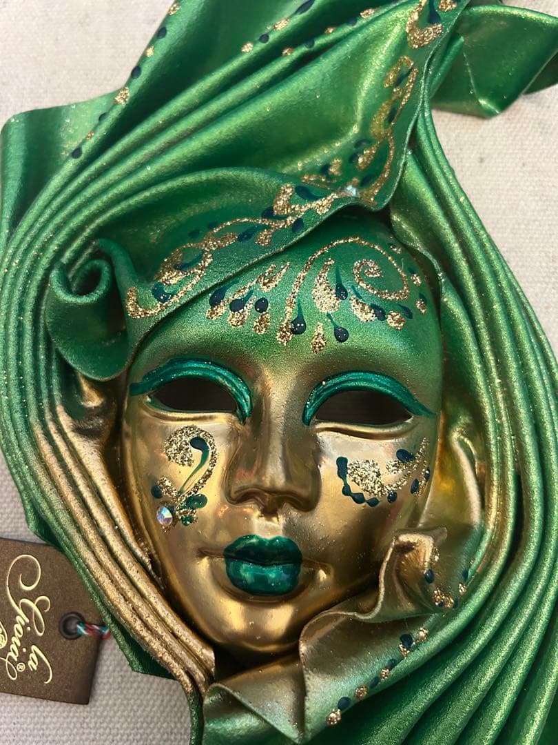 ムラーノ製　ベネチアングラス高級イタリア 壁飾り ベネチアンマスク