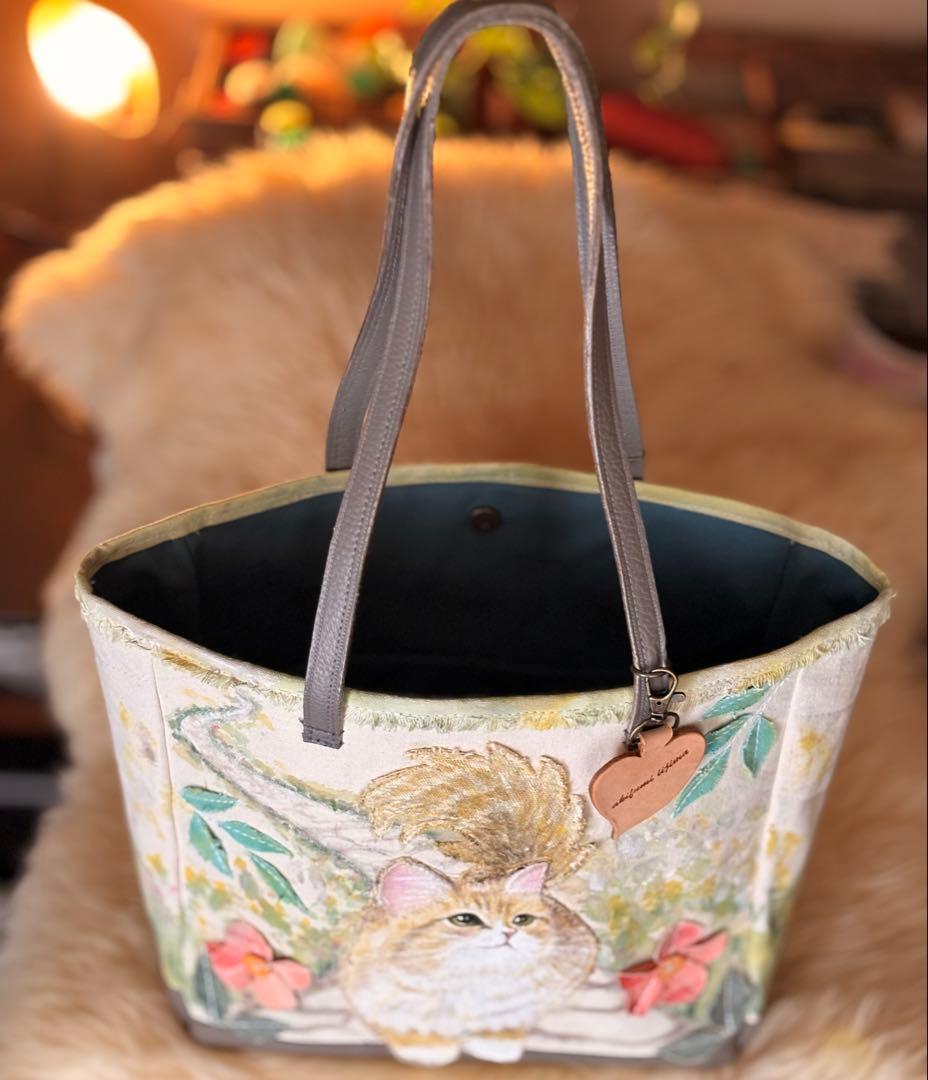かおり様オーダーバッグ　トートバッグねこ
