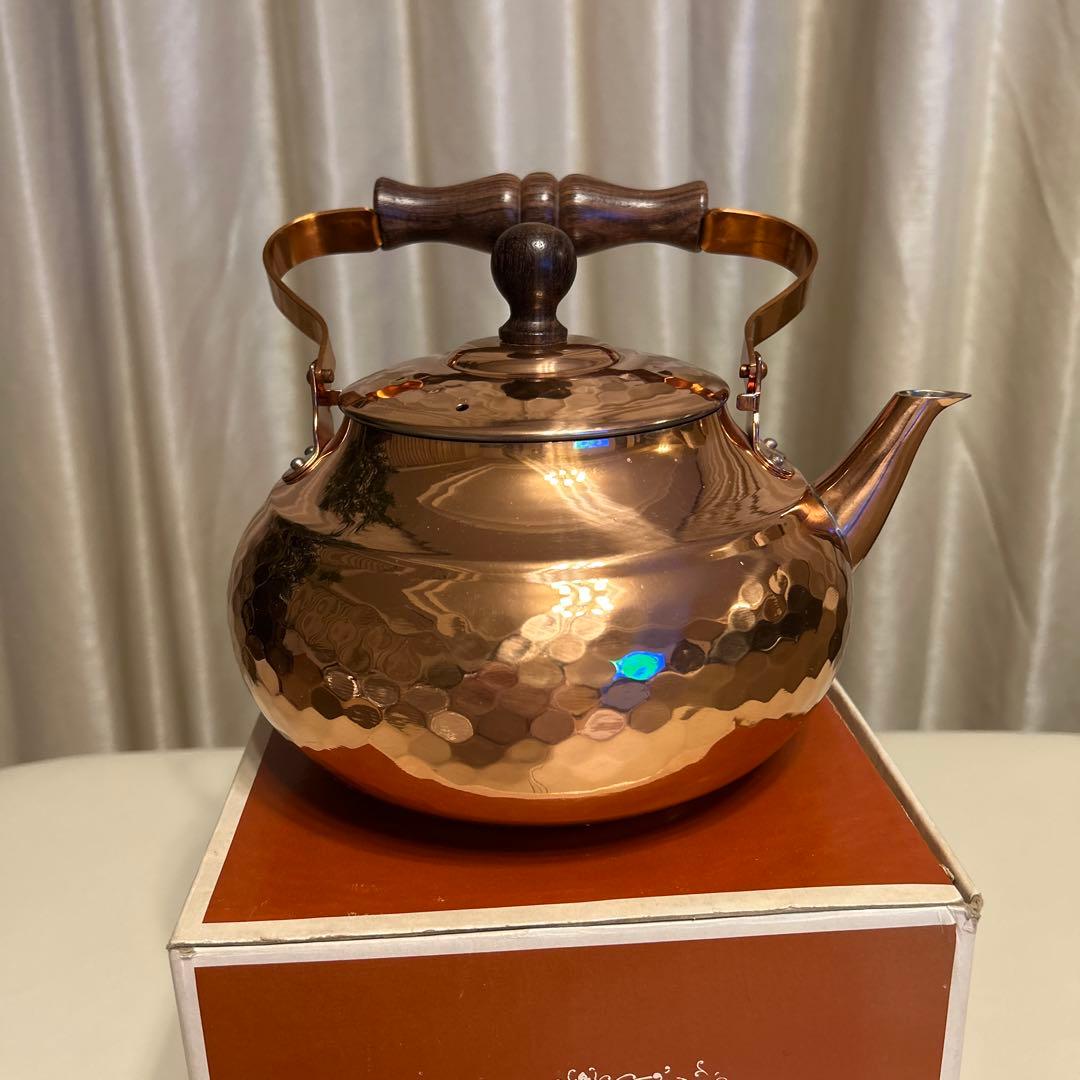 新光金属 COPPER100 純銅製 鎚目入 ケトル 2L やかん 新品未使用品