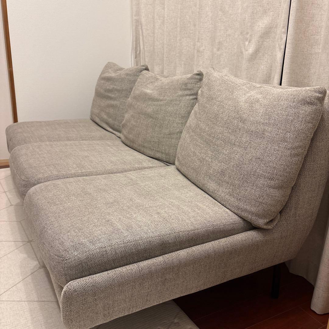 26/3上旬まで★UNICO HOXTON ホクストン グレー　3シーターソファ