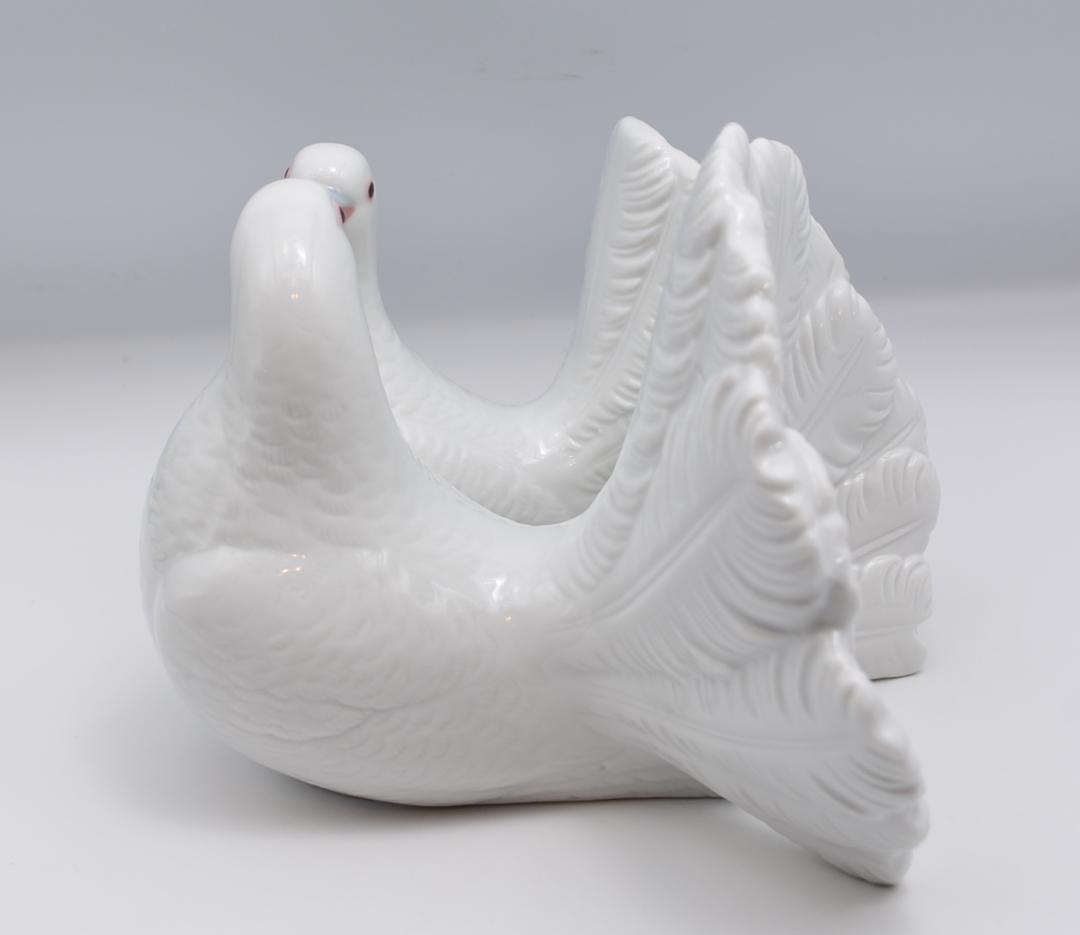 鳩のペア　★リヤドロ　スペイン　ポーセリン　光沢仕上げ　絶版　ヴィンテージ