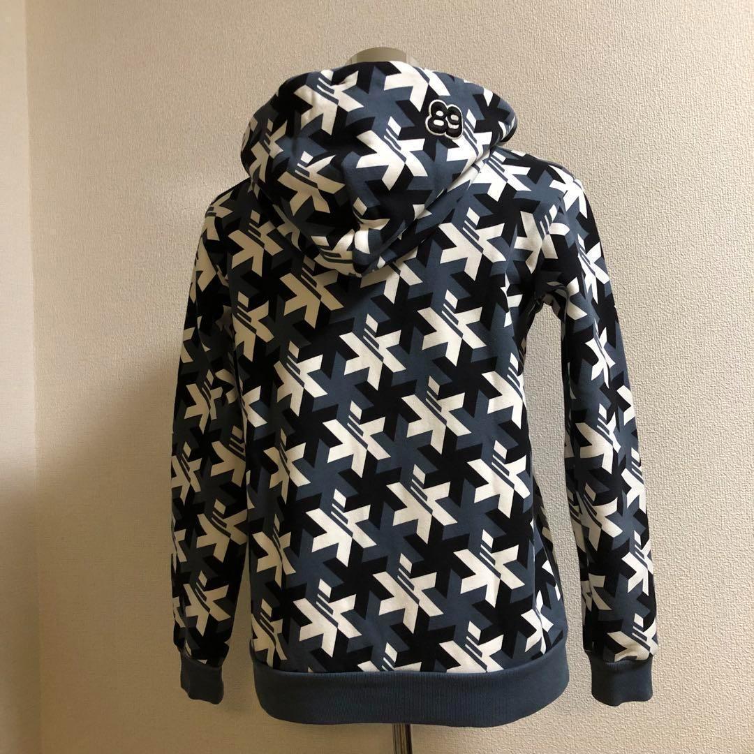 セットアップ パーリーゲイツ ダブルジップ パーカー 裏起毛 チャコールグレー