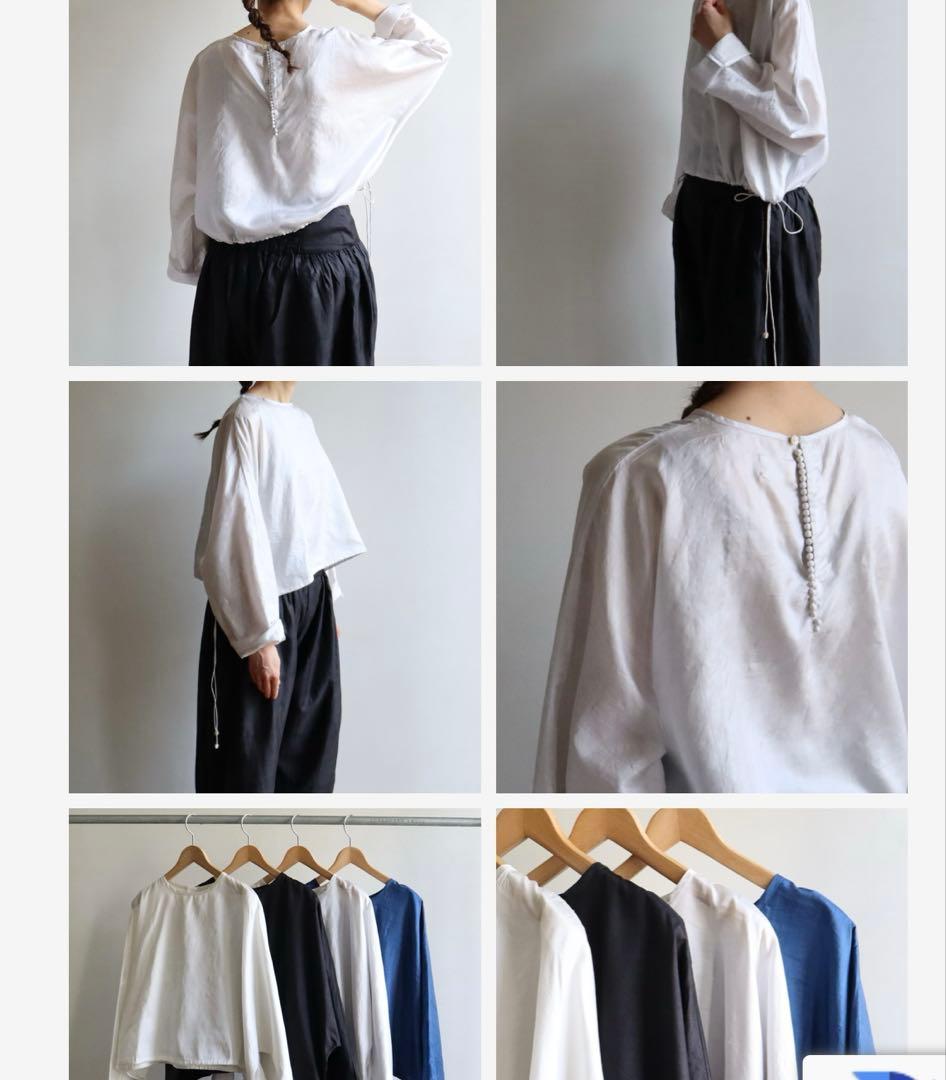 トップス BUNON Back Button Short Wide Blouse