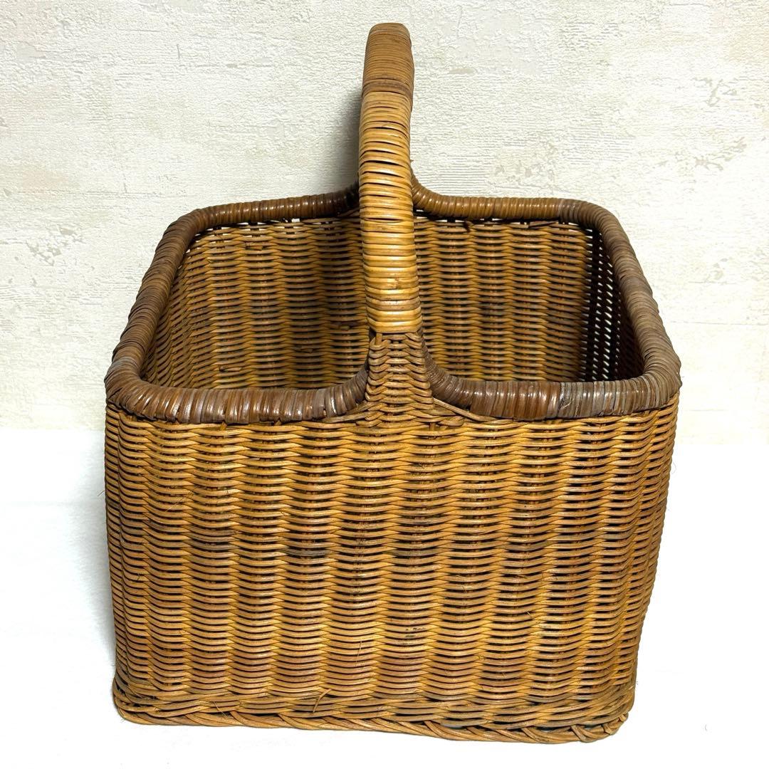 カザマ バスケット 籐 ヴィンテージ