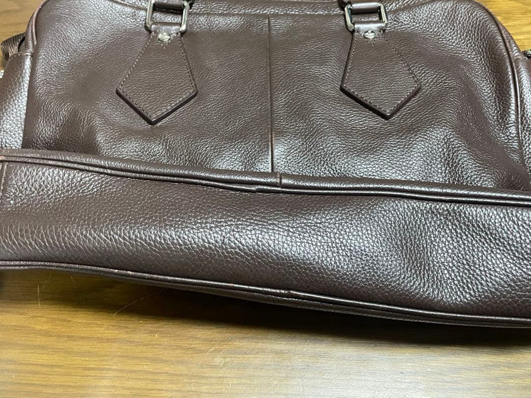 ヴィヴィアンウエストウッド　ブラウンレザー ビジネスバッグ　ショルダーバック