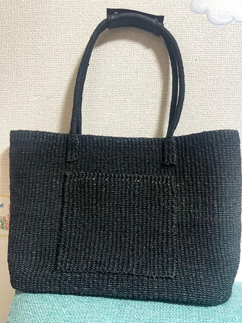 【新品タグ付】luxebirdieリュクスバーディキャリーバッグナチュール黒刺繍