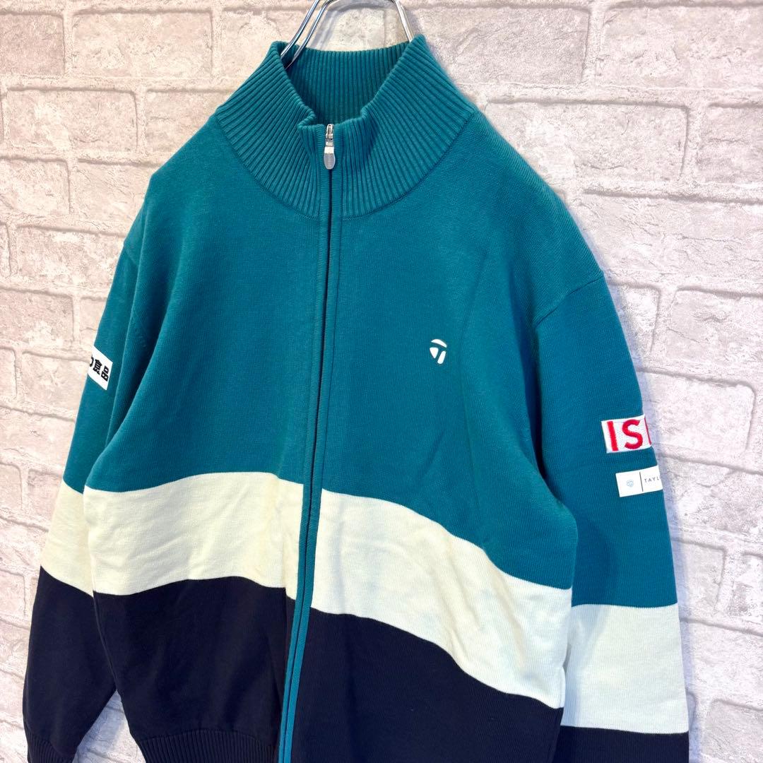 【新品タグ付】テイラーメード デカロゴ ゴルフ ジップアップ セーター M