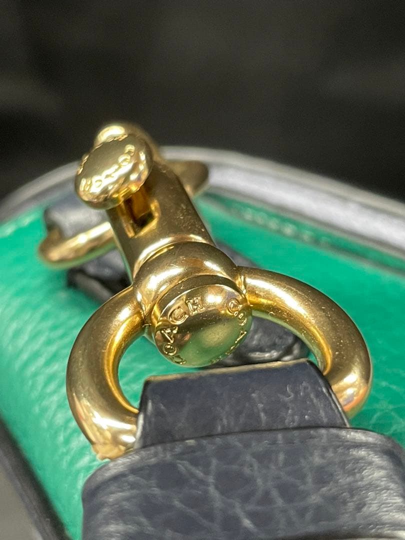 BA1【美品】COACH コーチ ショルダーバッグ レザー グリーン グレー