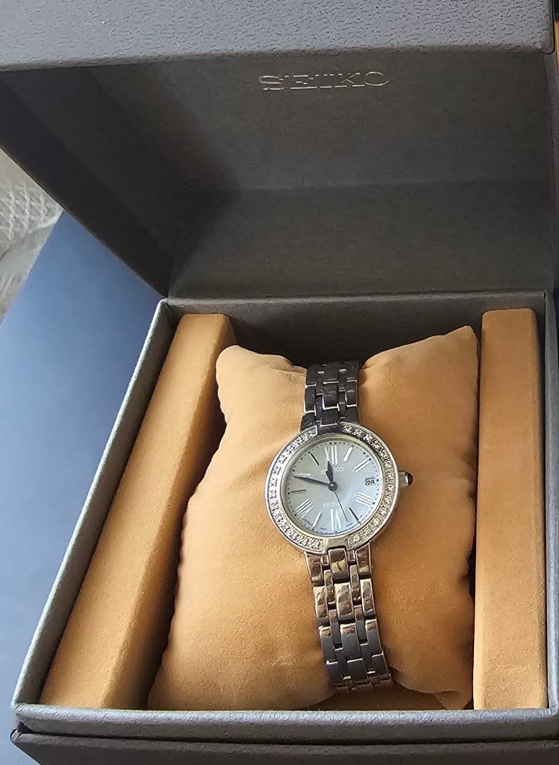 SEIKO SWCW007 ブルーシェル　ダイヤ入り　ソーラー電波