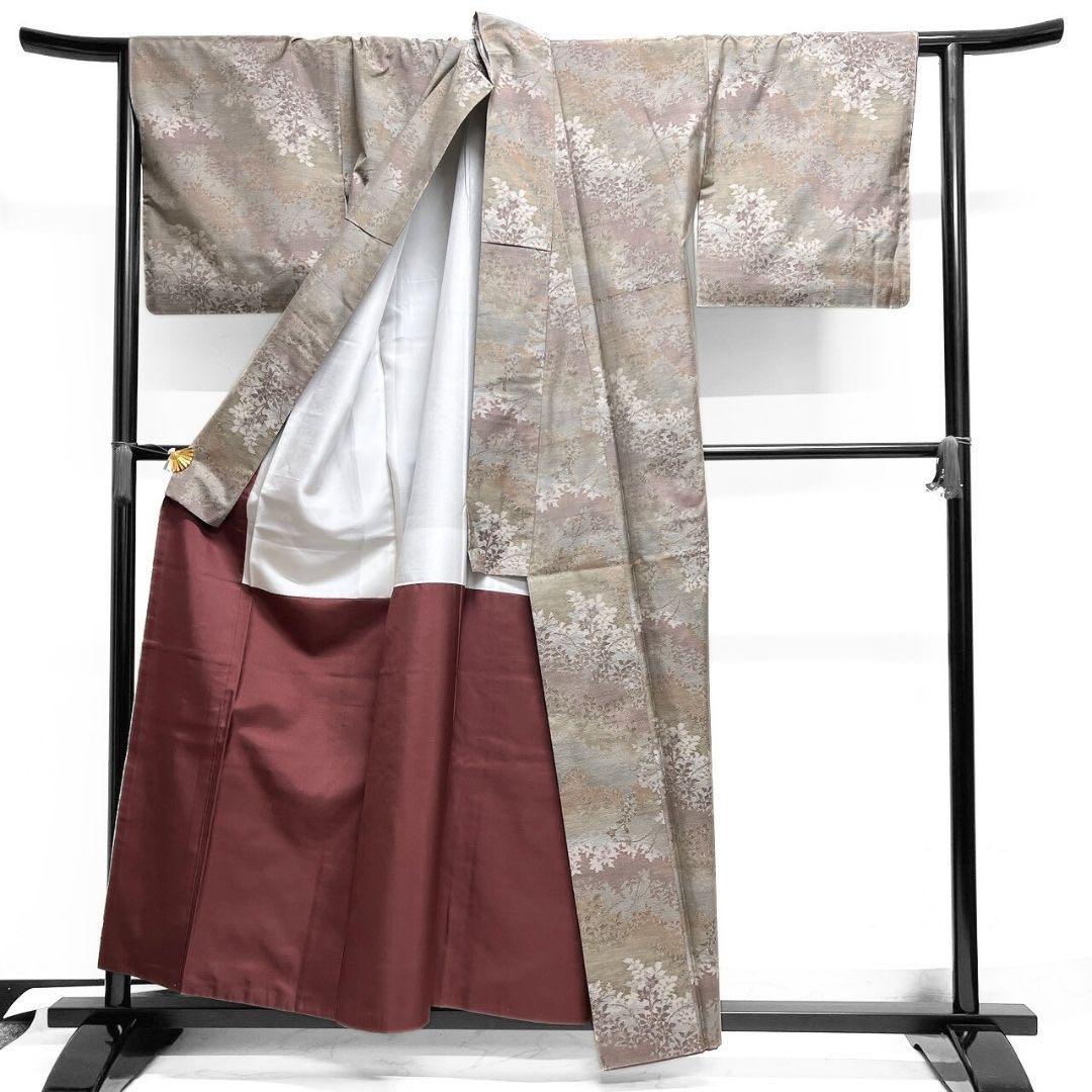 都喜ヱ門　本場大島紬　小紋　草木づくし　木々模様　リーフ模様　着物　016b p