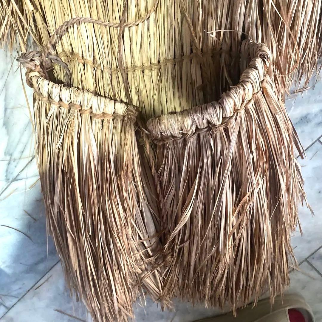 昭和初期　伝統芸　背中蓑（せなかみの）　藁細工　未使用　骨董品　デッドストック
