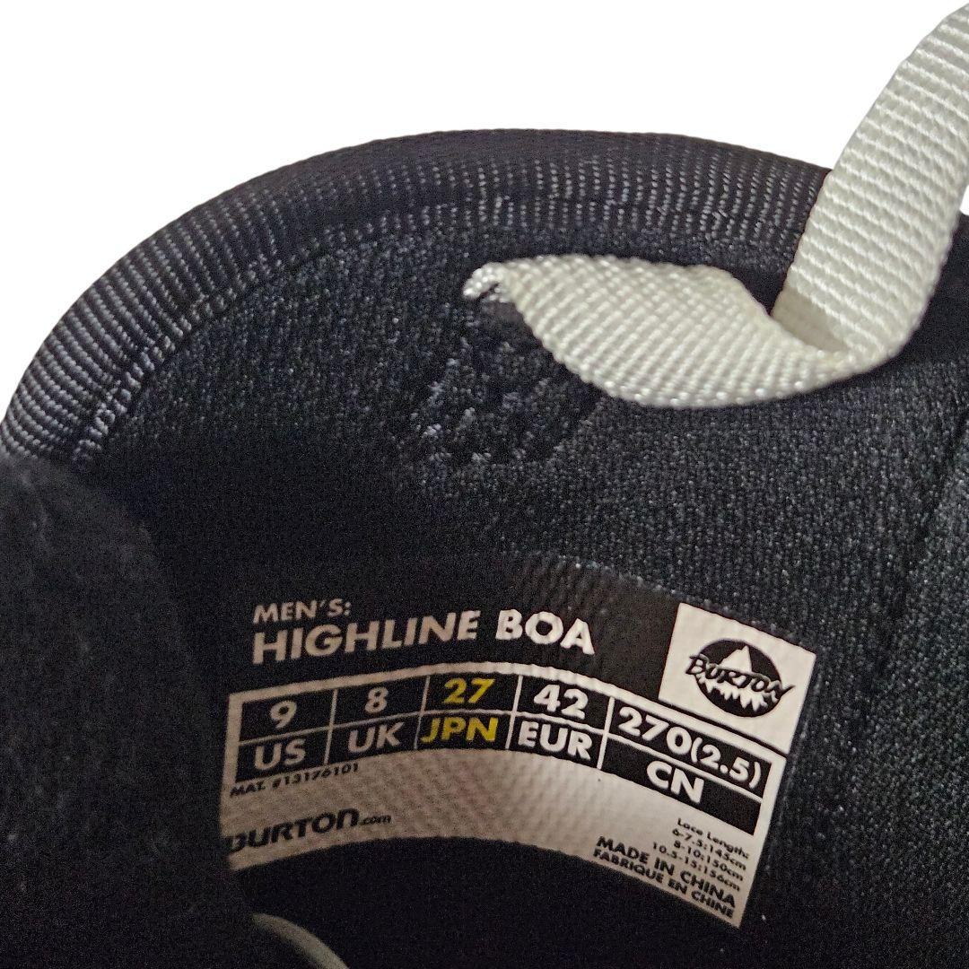 27cm Burton バートン HIGHLINE BOA スノボ ブーツ