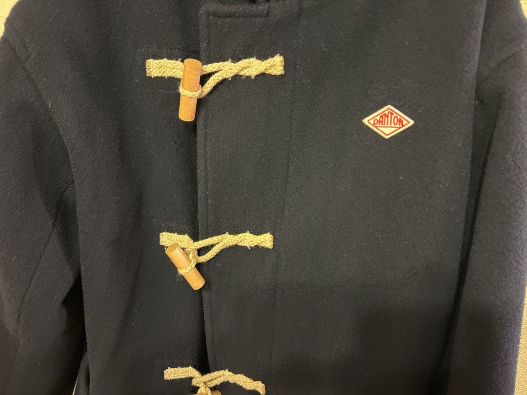 DANTON ダントン ダッフルコート ウールパイル 38 ネイビー