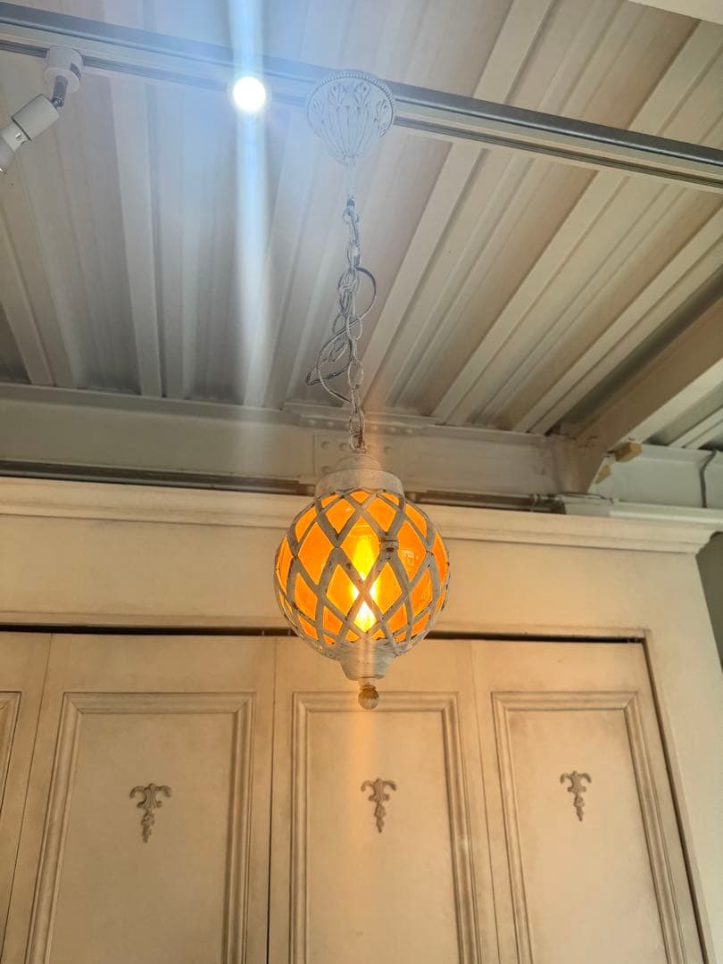 【送料無料】フレンチシャビー/アンティーク　ペンダントライト2個セット