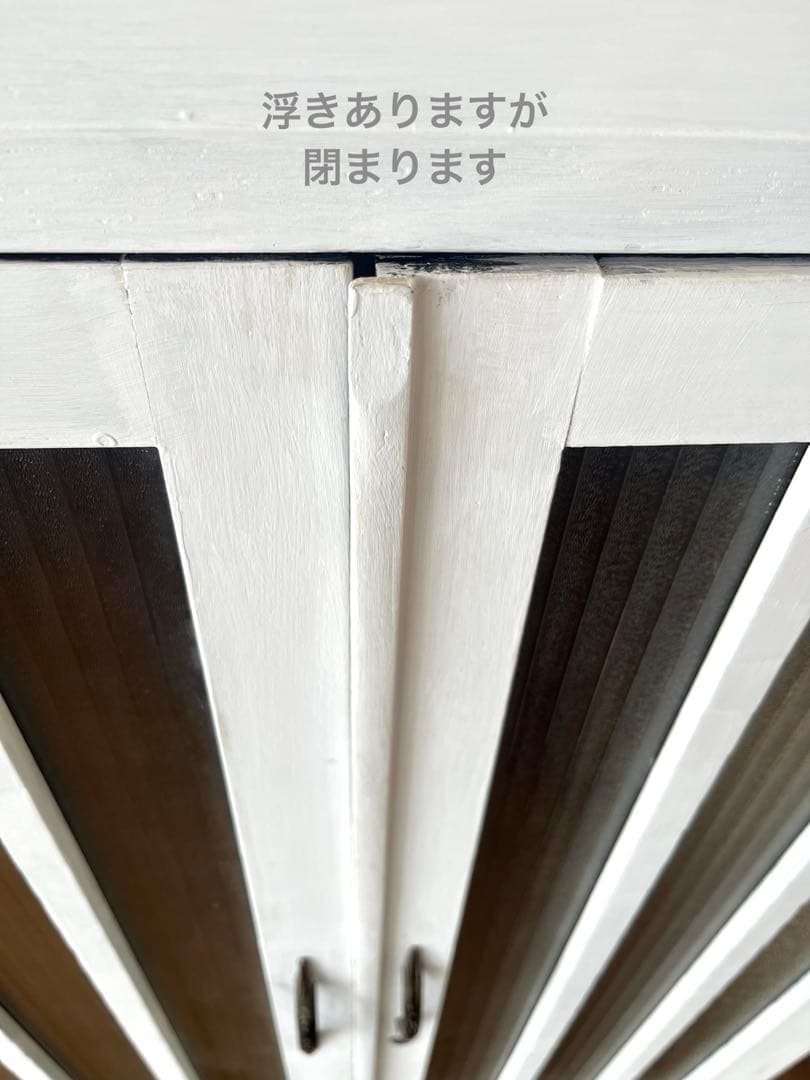 ヴィンテージ　木製キャビネット　ガラス扉