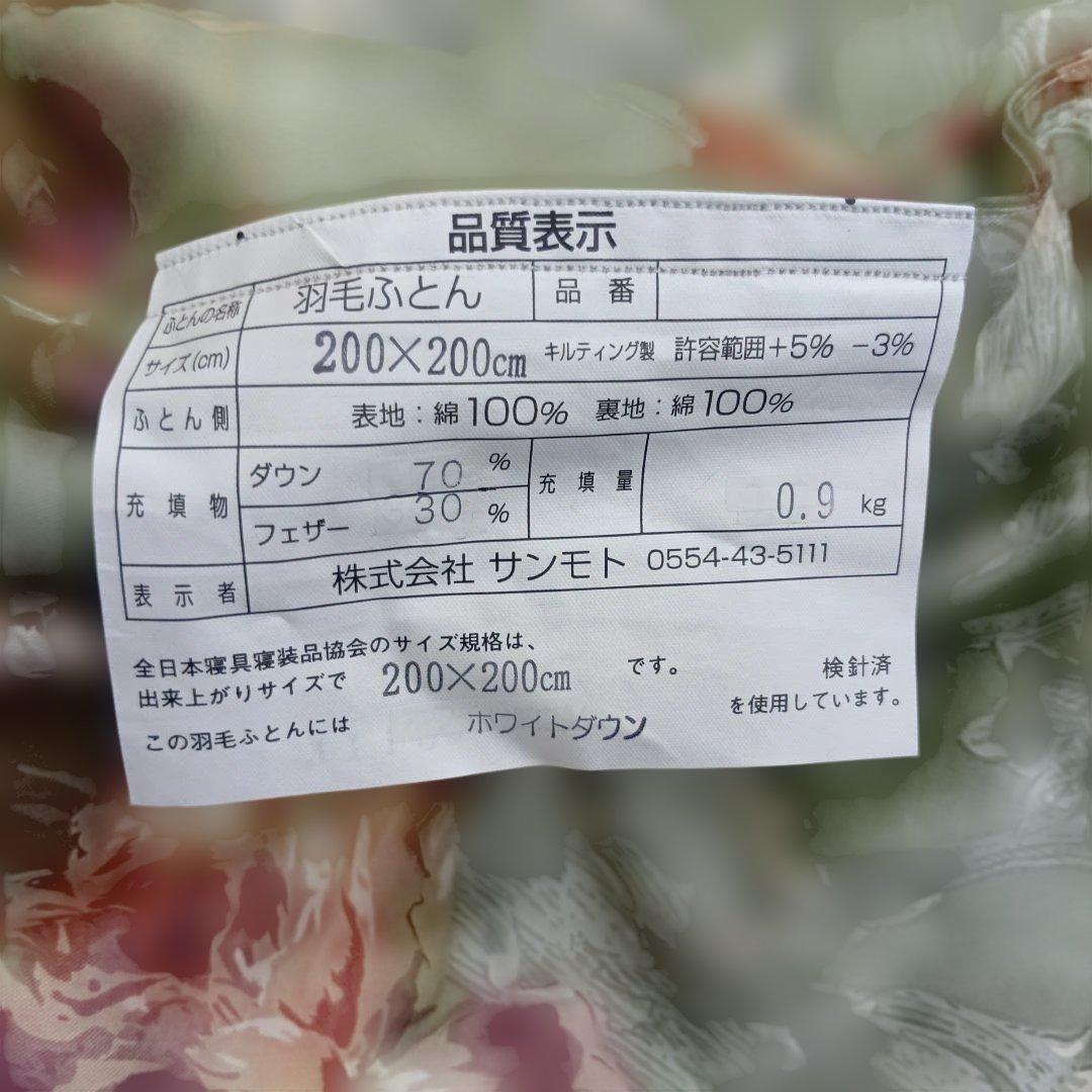 むげさん専用　羽毛こたつふとん200cm×200cm 勝負な綿生地使用