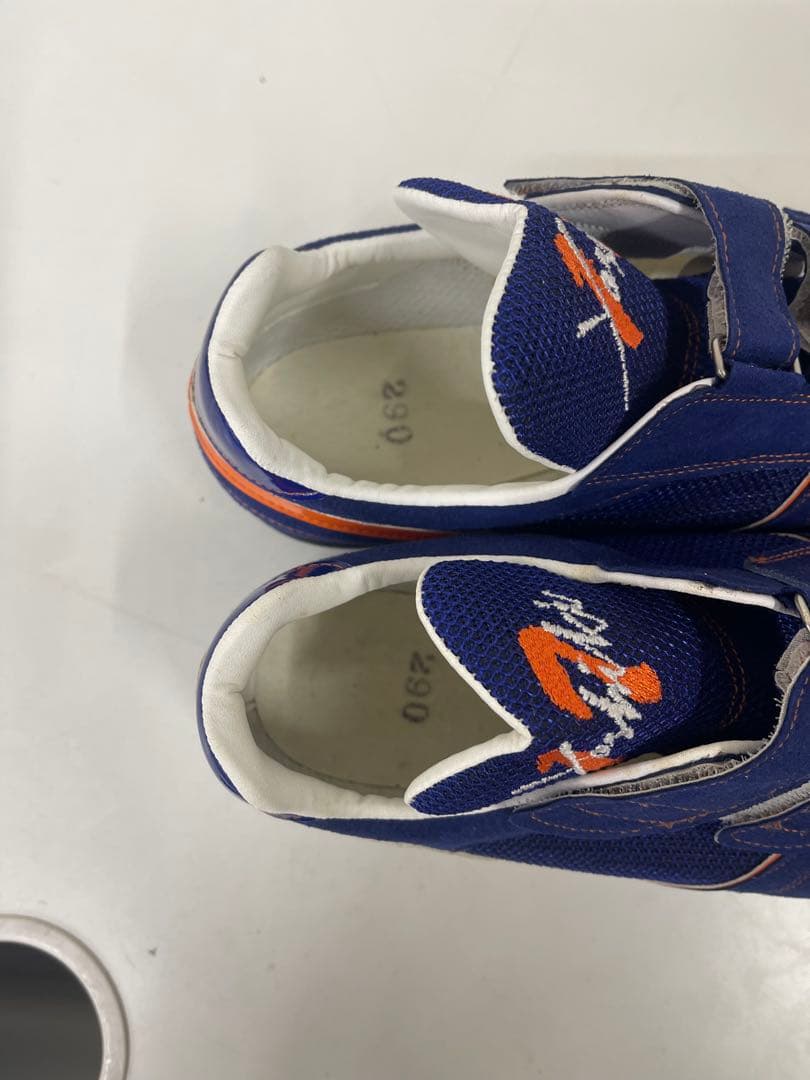 【新品未使用】オーダー野球スパイク 投手用 P革付きロイヤルブルー/オレンジ