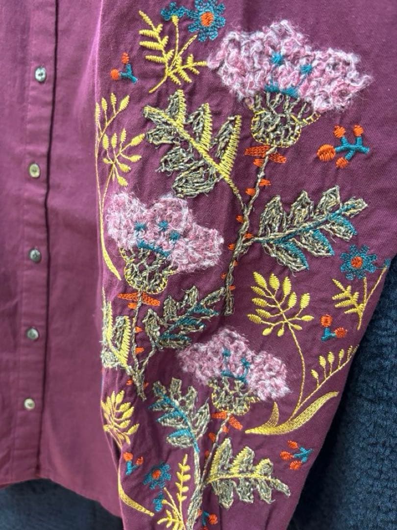 ☆新品☆ M.＆KYOKO コットン 袖刺繍がエレガントなブラウス