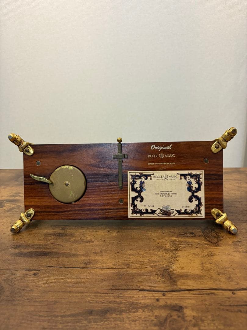 最高峰 REUGE ガラスオルゴール 144弁３曲演奏入り　リュージュ　共鳴台