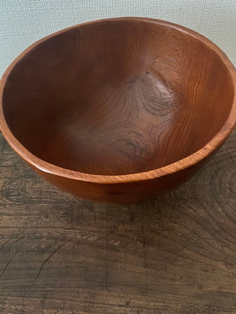 【1950年代 北欧】一木削出 木彫ボウル｜民藝・プリミティブ フィンユール