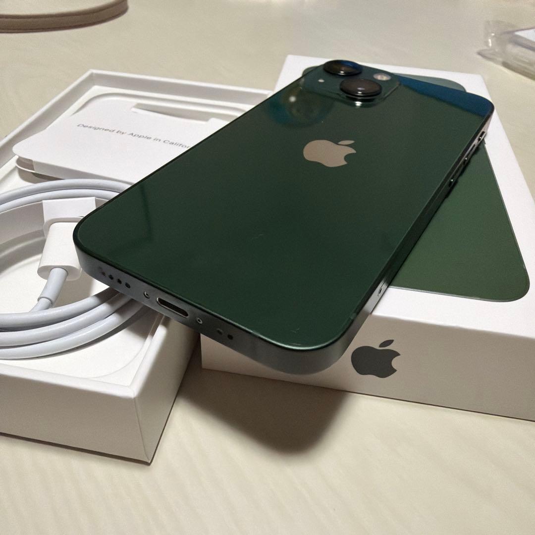 美品 おまけ付 付属品完備 iPhone13mini 128GB グリーン