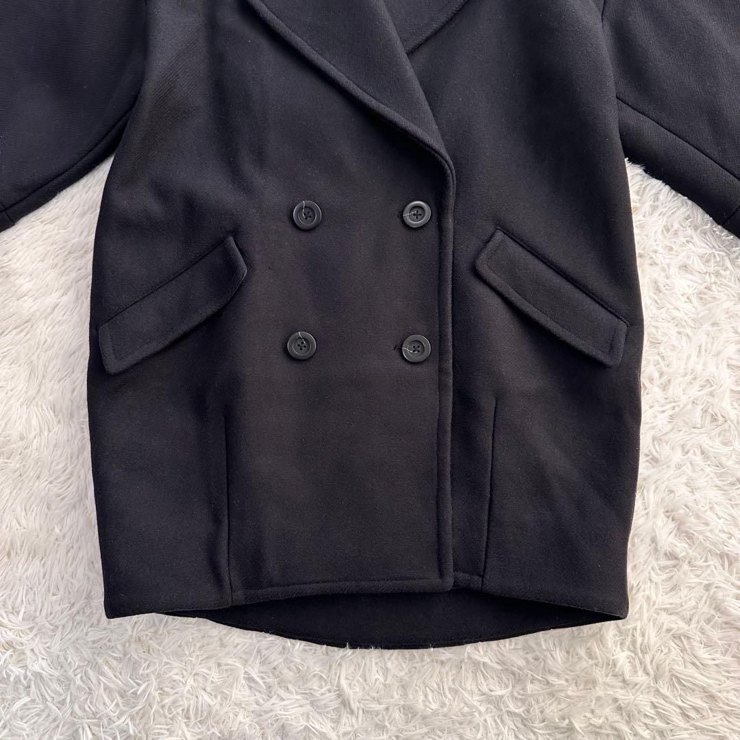 SNIDEL ウールコクーンダブルコート オーバーサイズ イタリア生地 ブラック