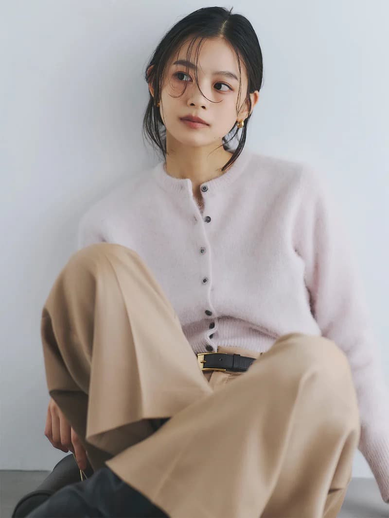 美品！anuans ラクーンフォックスショートカーディガン ピンク