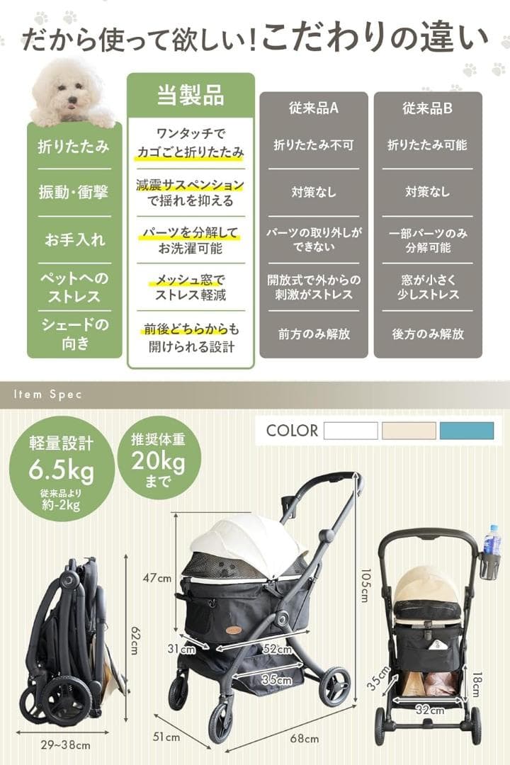 AP LAB ペットカート 超軽量型 折りたたみ